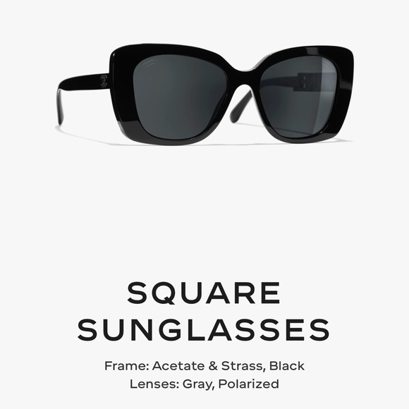 CHANEL Sunglasses. AUTHENTIC & POLARIZED. Black frame grey lenses. ❗️LIKE NEW ‼️ - Picture 3 of 11